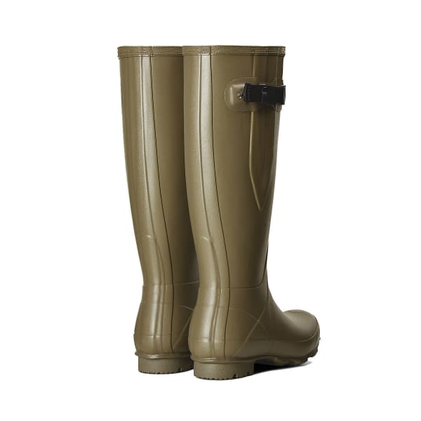 HUNTER Women's Norris Field Side Adjustable Rain Boots, Clay/Bright Lime