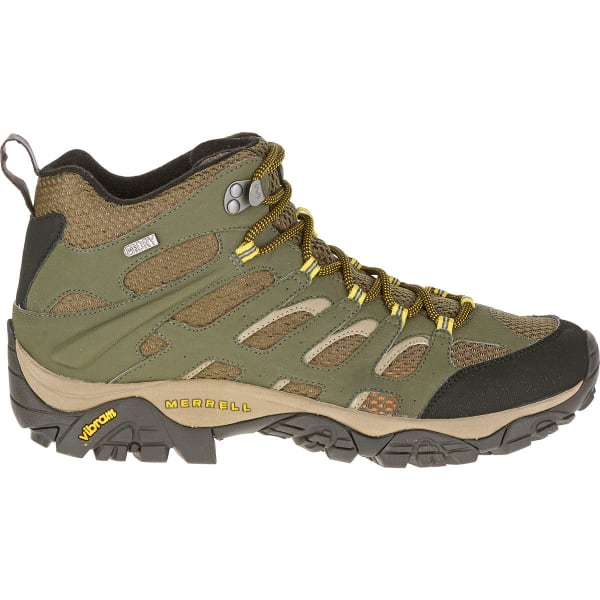 MERRELL Men's Moab Mid Waterproof Hiking Boots, Olive