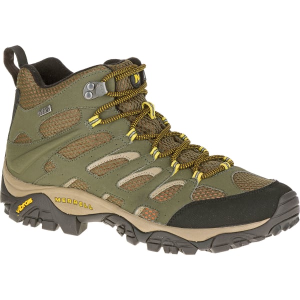 MERRELL Men's Moab Mid Waterproof Hiking Boots, Olive - Eastern ...