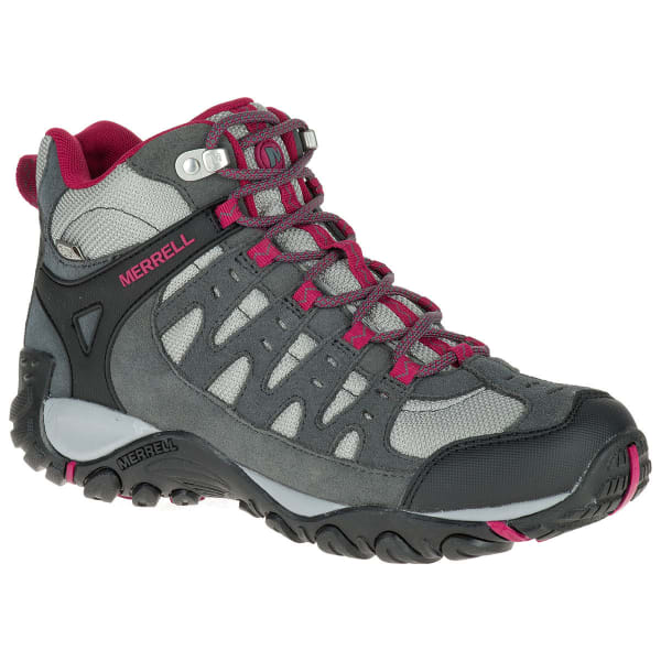 MERRELL Women's Accentor Mid WP Hiking Shoes, Castlerock/Beet Red