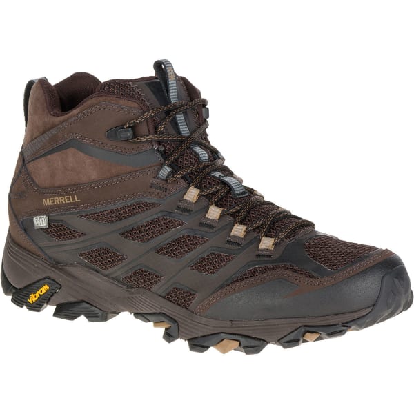 MERRELL Men's Moab FST Mid Waterproof Hiking Boots, Brown, Wide