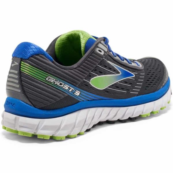 BROOKS Men's Ghost 9 Running Shoes, Anthracite/Electric Blue/Lime