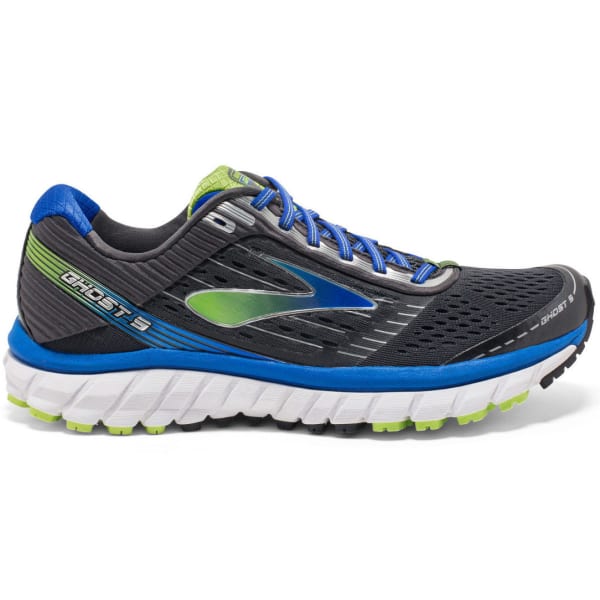 BROOKS Men's Ghost 9 Running Shoes, Wide, Anthracite/Electric Blue/Black