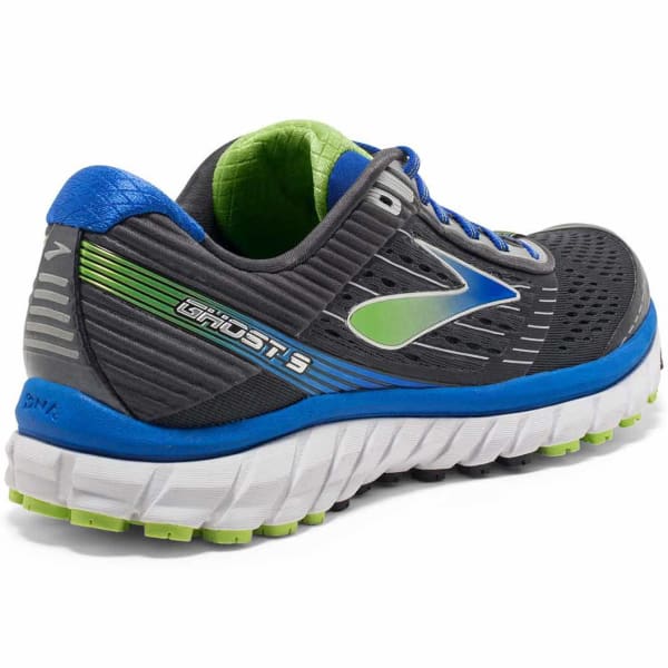 BROOKS Men's Ghost 9 Running Shoes, Wide, Anthracite/Electric Blue/Black