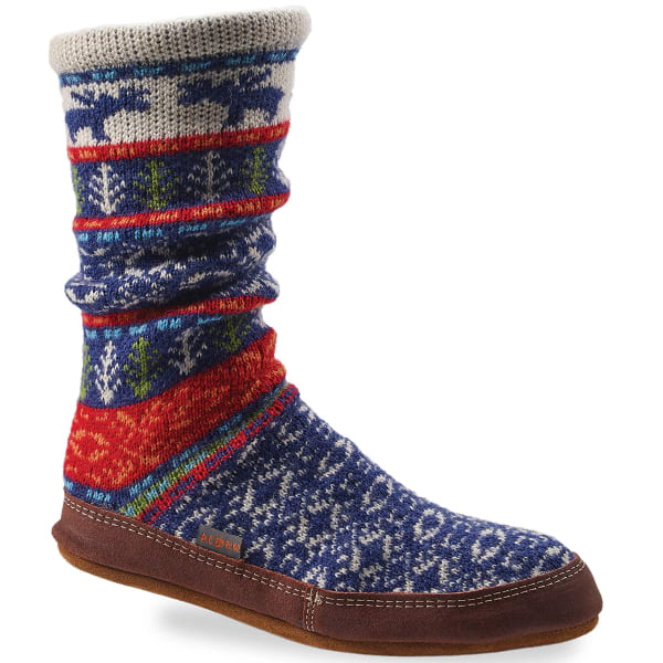 ACORN Women's Slipper Socks, Maine Wood Jacquard