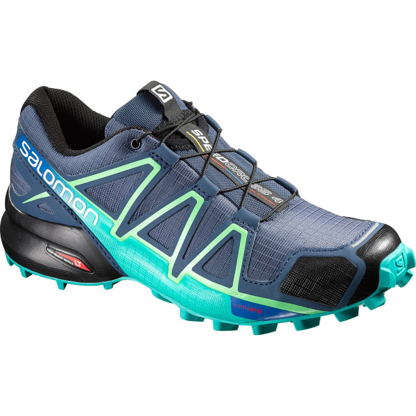 SALOMON Women's Speedcross 4 Trail Running Shoes, Slate Blue/Spa Blue/Fresh Green