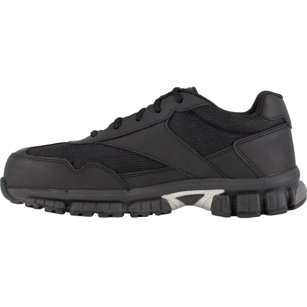 REEBOK WORK Men's Ketia Composite Toe Cross Trainer Shoes, Black/ Silver, Medium Width