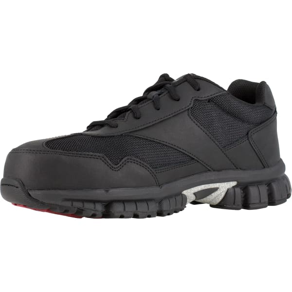 REEBOK WORK Men's Ketia Composite Toe Cross Trainer Shoes, Black/ Silver, Wide