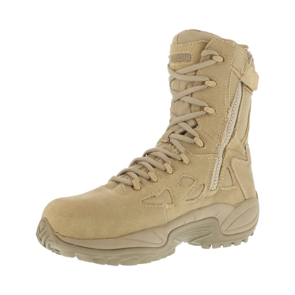 REEBOK WORK Men's Rapid Response 8inch RB Composite Toe Work Boots, Desert Tan, Wide