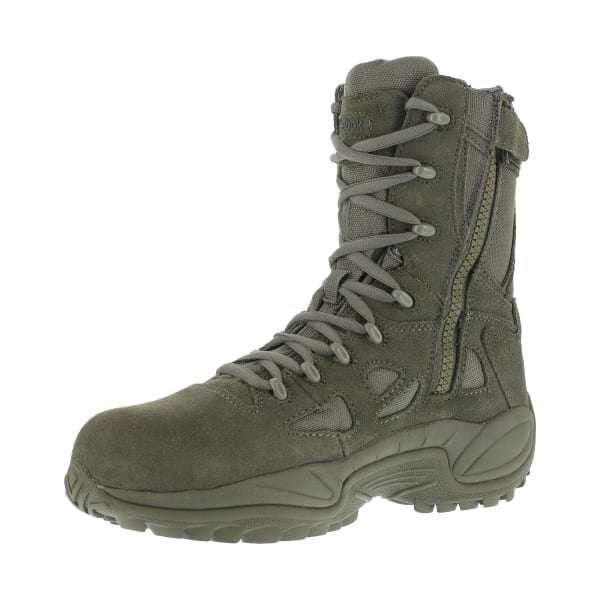 REEBOK WORK Men's Rapid Response 8inch RB Composite Toe Work Boots, Sage Green, Medium Width