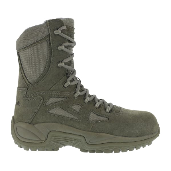 REEBOK WORK Men's Rapid Response 8inch RB Composite Toe Work Boots, Sage Green, Medium Width