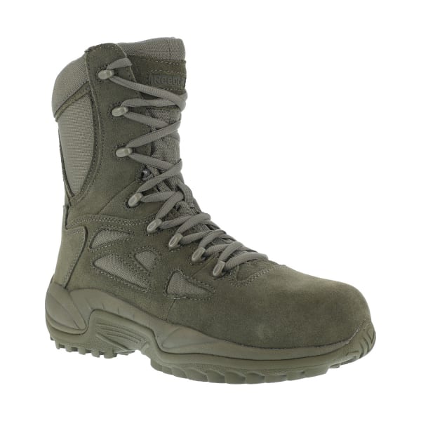 REEBOK WORK Men's Rapid Response 8inch RB Composite Toe Work Boots, Sage Green, Medium Width