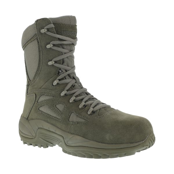 REEBOK WORK Men's Rapid Response 8inch RB Composite Toe Work Boots, Sage Green, Wide