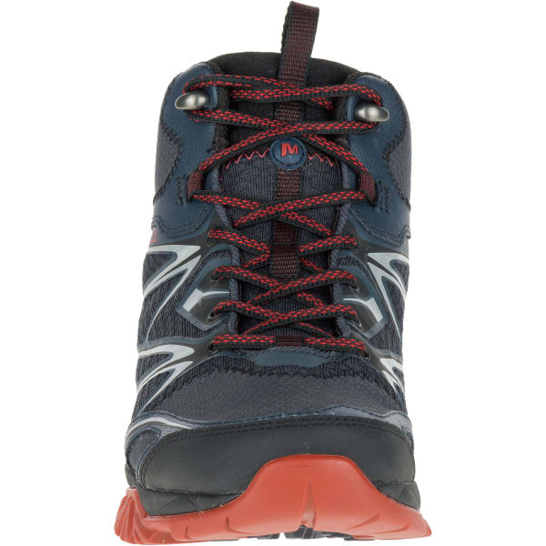 MERRELL Men's Capra Bolt Mid Waterproof Hiking Shoes, Black/Navy