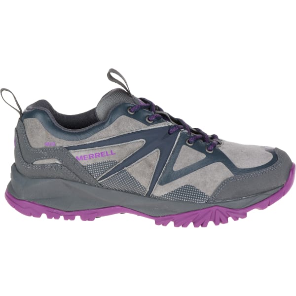 MERRELL Women's Capra Bolt Leather Waterproof Shoe, Grey/Purple