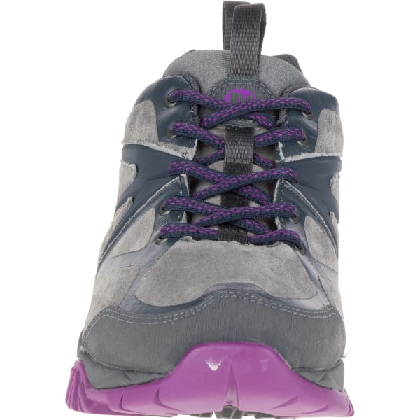 MERRELL Women's Capra Bolt Leather Waterproof Shoe, Grey/Purple