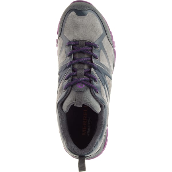 MERRELL Women's Capra Bolt Leather Waterproof Shoe, Grey/Purple