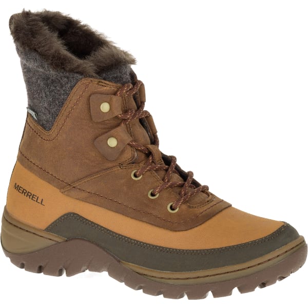 MERRELL Women's Sylva Mid Lace Waterproof Boot, Merrell Tan