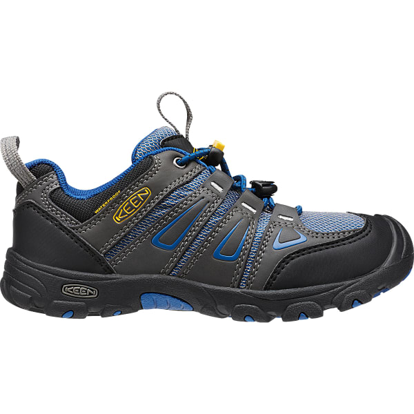 KEEN Kids' Oakridge Low Waterproof Shoes, Magnet/True Blue