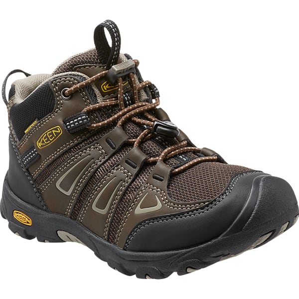 KEEN Kids' Oakridge Mid Waterproof Boots, Brown/Brindle