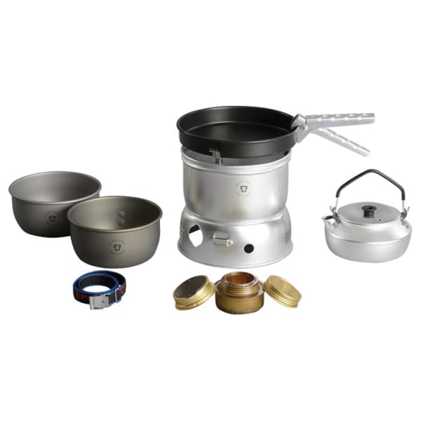 TRANGIA 27-0 Ultralight Hard Anodized Alcohol Stove Kit with Kettle and Windshield