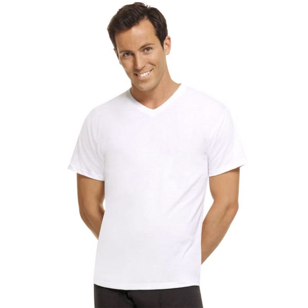 HANES Men's 4-Pack Comfort Blend V-Neck Undershirts, 4 Pack