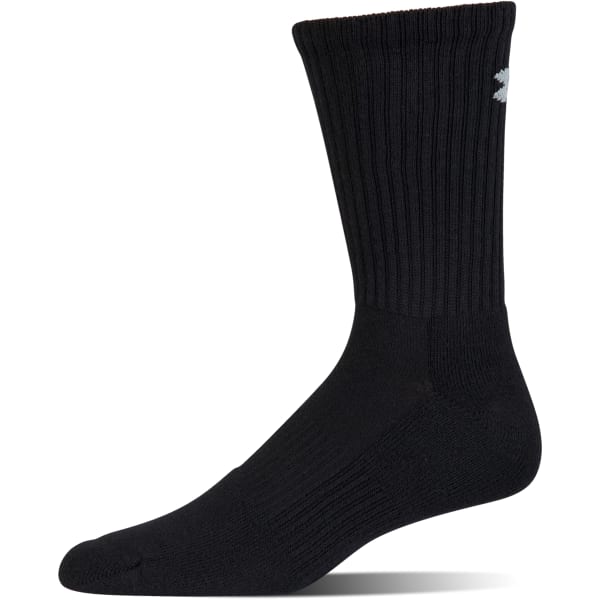 UNDER ARMOUR Boys' Charged Cotton Crew Socks, 6 Pack