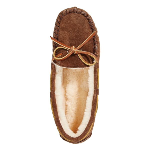 LAMO Women's Kayla Sherpa Moccasin Slippers, Chocolate