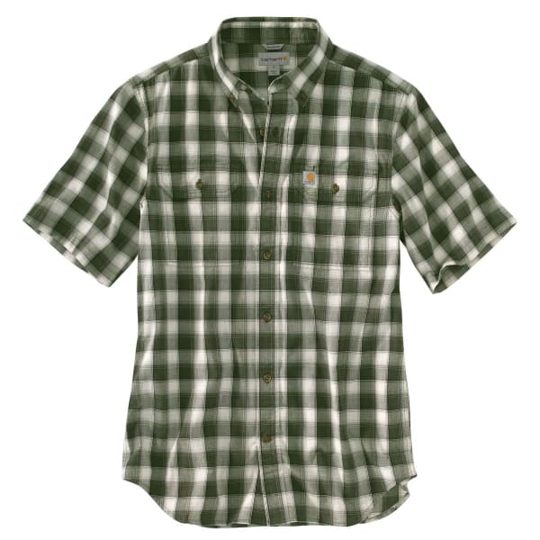 CARHARTT Men's Fort Plaid Chambray Short-Sleeve Shirt