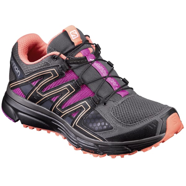 SALOMON Women's X-Mission 3 Trail Running Shoes, Magnet/Black/Rose Violet