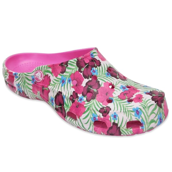 CROCS Women's Freesail Graphic Clogs, Pink Floral