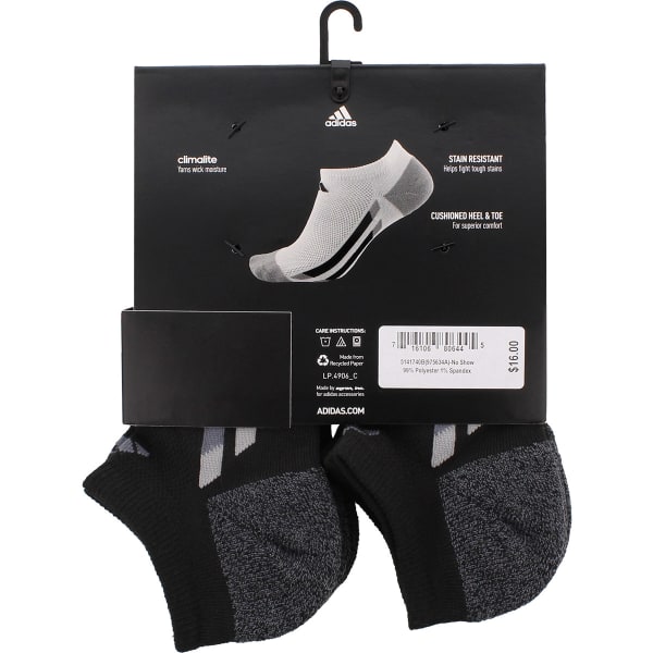 ADIDAS Boys' No Show Socks, 6-Pack