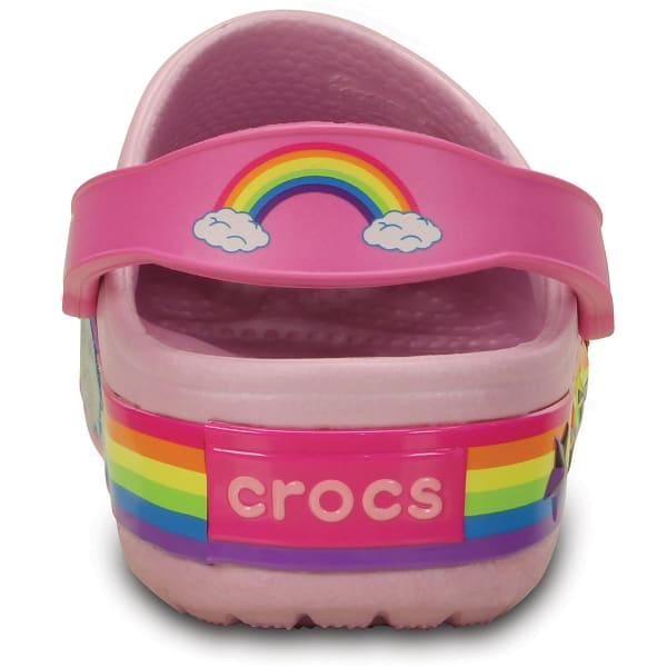 CROCS Girls' CrocsLights Rainbow Heart Clogs, Ballerina Pink