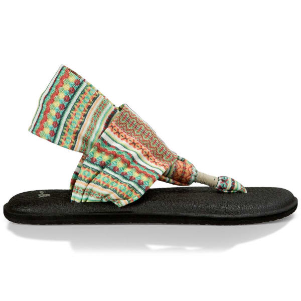 SANUK Women's Yoga Sling 2 Prints Sandals, Citrus Lanai Blanket