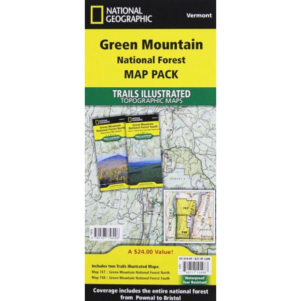 NATIONAL GEOGRAPHIC Trails Illustrated Green Mountain National Forest Map Pack Bundle