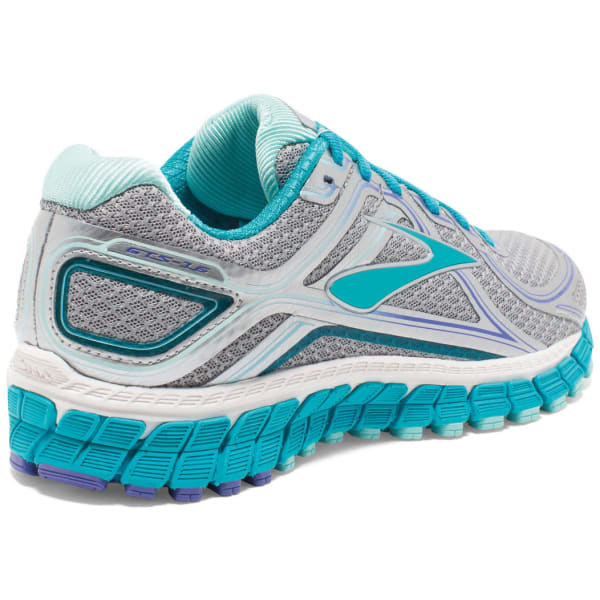 BROOKS Women's Adrenaline GTS 16 Running Shoes, Wide, Silver/Bluebird