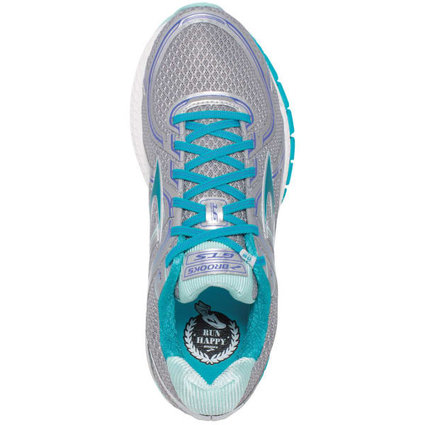 BROOKS Women's Adrenaline GTS 16 Running Shoes, Wide, Silver/Bluebird