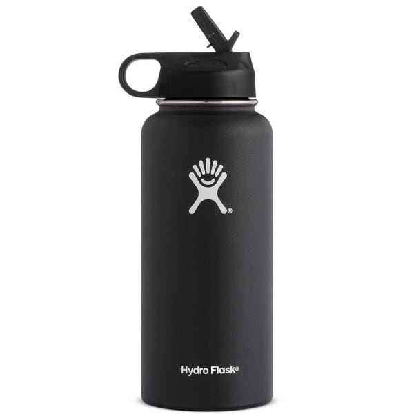 HYDRO FLASK 32 OZ Wide Mouth with Straw Lid, Black