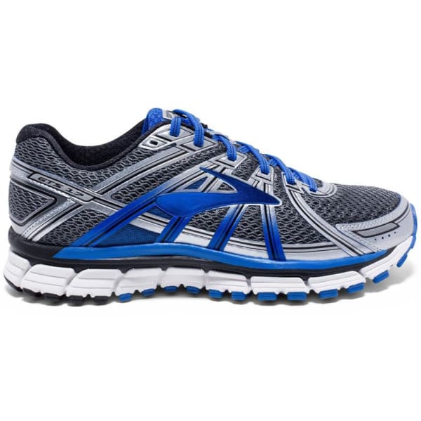 BROOKS Men's Adrenaline GTS 17 Running Shoes, Wide, Anthracite/Electric Brooks Blue/Silver