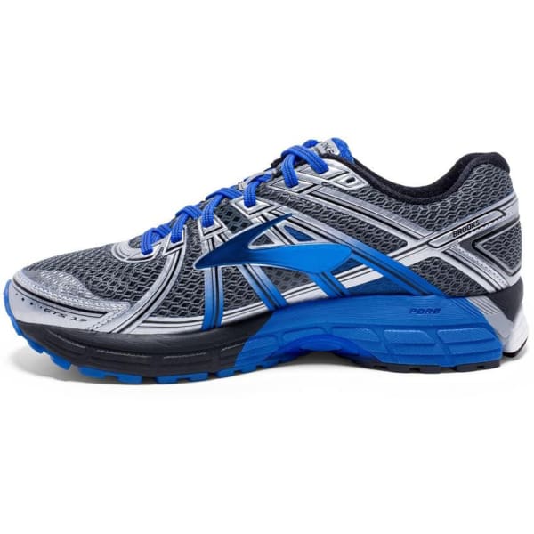 BROOKS Men's Adrenaline GTS 17 Running Shoes, Wide, Anthracite/Electric Brooks Blue/Silver