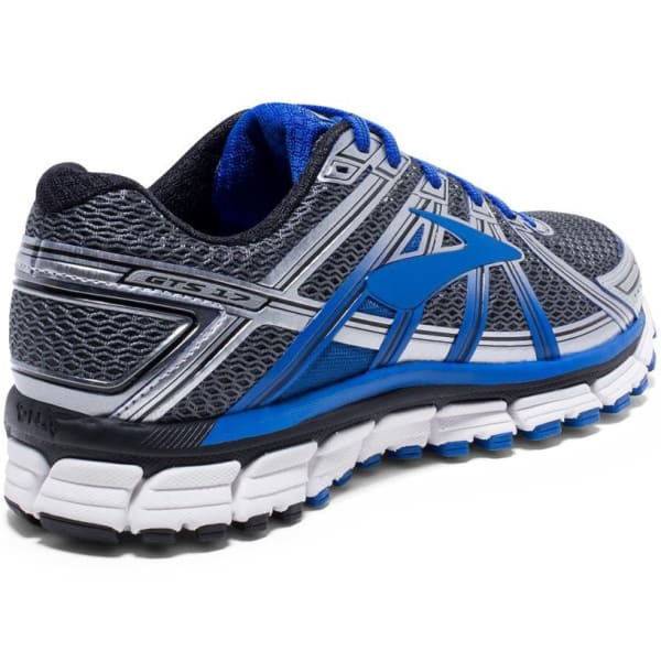 BROOKS Men's Adrenaline GTS 17 Running Shoes, Wide, Anthracite/Electric Brooks Blue/Silver