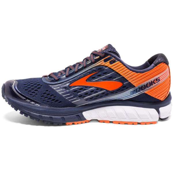 BROOKS Men's Ghost 9 Running Shoes, Peacoat/Red Orange/Black