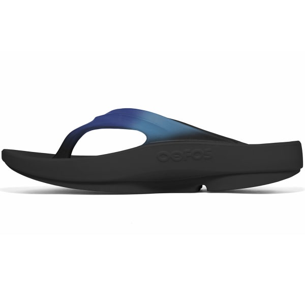 OOFOS Women's OOlala Thong Sandals, Bluejay/Black