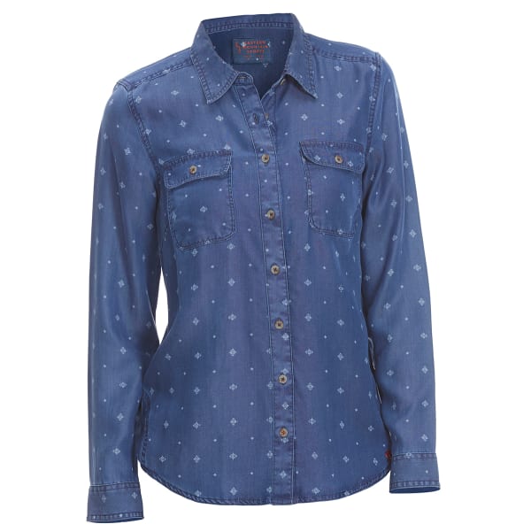 EMS Women's Chambray Print Long-Sleeve Shirt