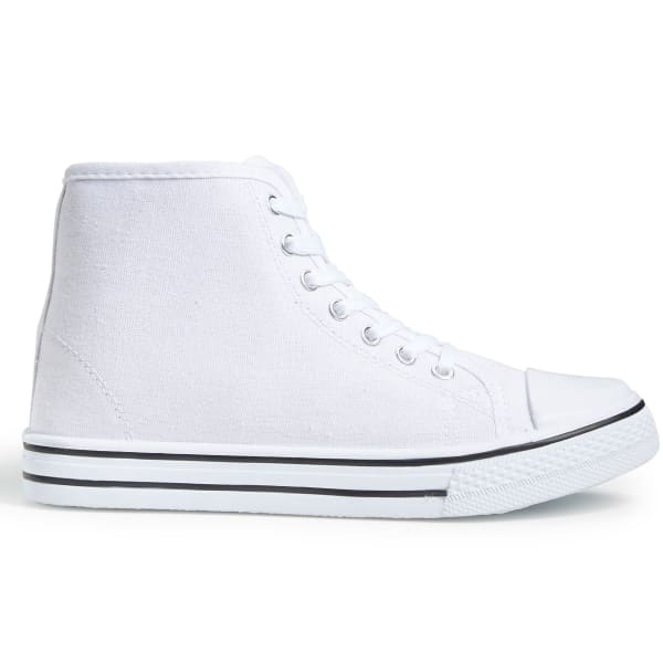 OLIVIA MILLER Women's Lace-Up High-Top Sneakers, White