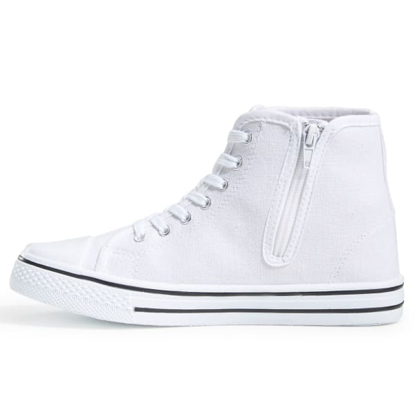 OLIVIA MILLER Women's Lace-Up High-Top Sneakers, White