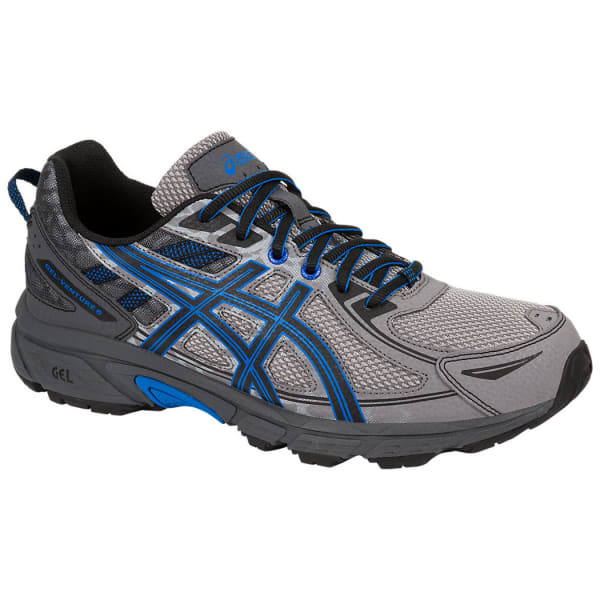 ASICS Men's GEL-Venture 6 Running Shoes, Aluminum/Black/Blue, Extra Wide