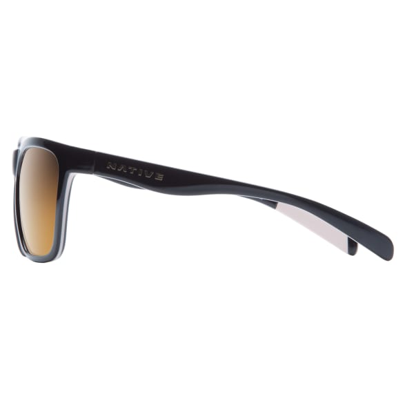 NATIVE EYEWEAR Braiden Sunglasses, Gloss Black, Bronze Reflex lens