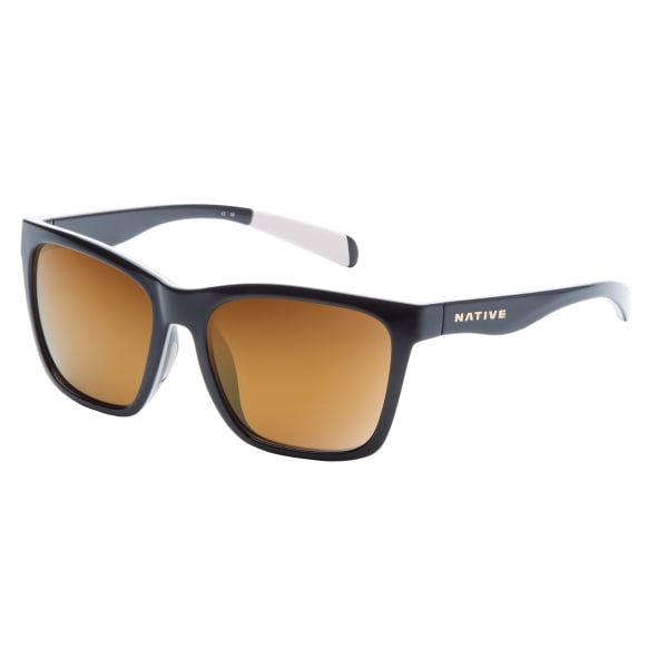 NATIVE EYEWEAR Braiden Sunglasses, Gloss Black, Bronze Reflex lens