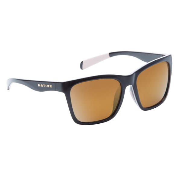 NATIVE EYEWEAR Braiden Sunglasses, Gloss Black, Bronze Reflex lens